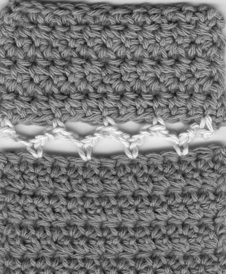 Joindre des pièces au crochet avec une rangée de points