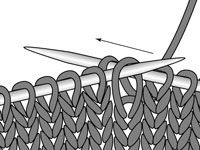 Ramassez un point abandonné dans la rangée ci-dessous avec un point de tricot