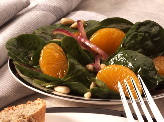 Salade d'épinards à la mandarine