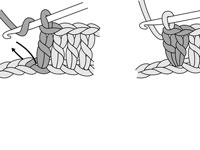Augmenter le crochet double au milieu ou à la fin d'une rangée
