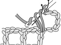 Augmenter un espace au début d'une rangée dans Filet Crochet