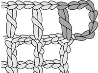 Augmenter un espace au début d'une rangée dans Filet Crochet