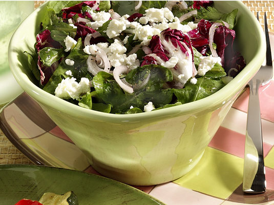 Salade de roquette, radicchio et fromage de chèvre