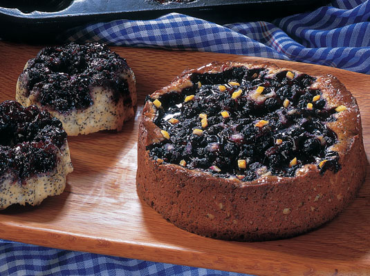 Gâteau aux myrtilles et aux graines de pavot