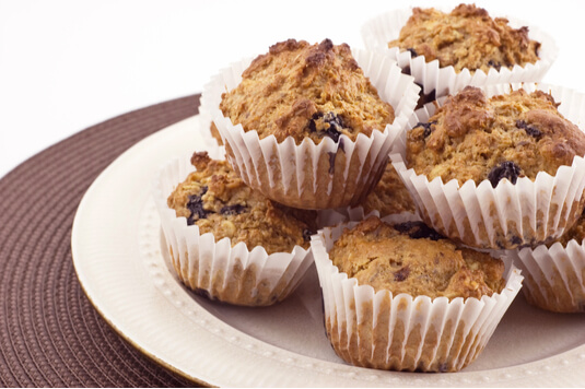 Muffins à l'avoine et aux bleuets à faible indice glycémique