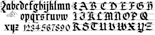 Exemples de styles de calligraphie