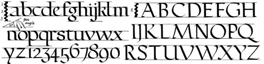 Exemples de styles de calligraphie