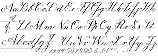 Exemples de styles de calligraphie