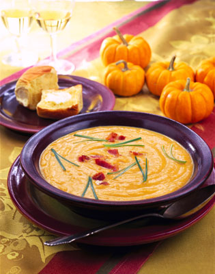 Chaudrée de citrouille épicée et de maïs