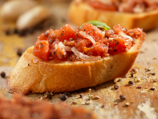 Recette de régime méditerranéen : Bruschetta italienne
