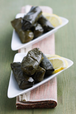 Recette de régime méditerranéen : Feuilles de vigne farcies (Dolmas)