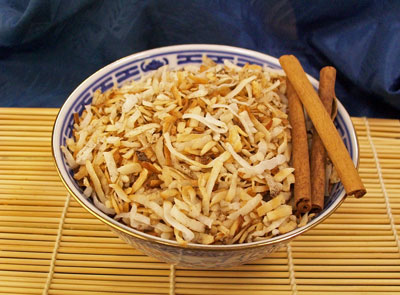Recette de régime paléo: Chips de noix de coco cacao-cannelle
