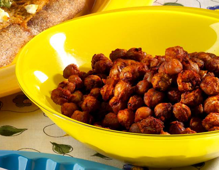 Collations à ventre plat : pois chiches fumés
