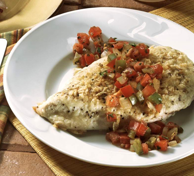 Recette de poulet au parmesan avec salsa de tomates fraîches