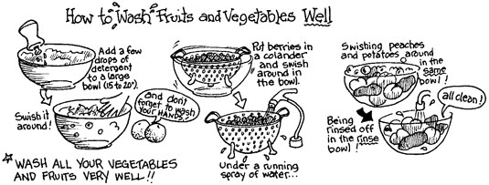 Nettoyer ses fruits et légumes