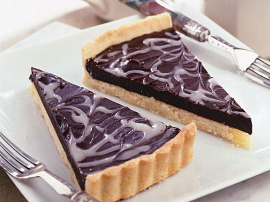 Tarte marbrée aux deux chocolats