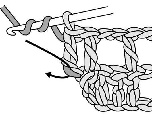 Augmenter les blocs à la fin d'une rangée dans Filet Crochet